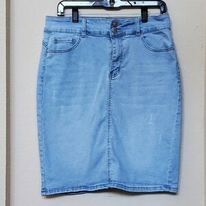 Honey & Bristle Women's Premium Denim Pencil Style Skirt Size PL
